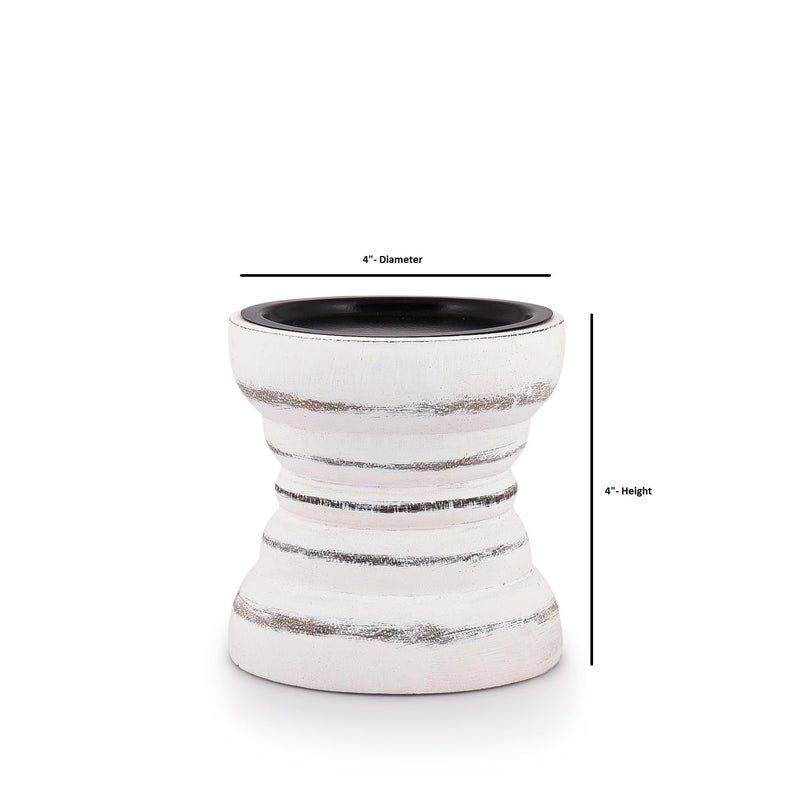 BHAVATU Farmhouse Rustic Wood Candle Holder  Holder for Special Ocassion  Home D?cor  Ideal Gifts  Wedding  Parties Decorations  Candle Stick Holders (4"" X 4"" X 4"" Inches) - Image 5